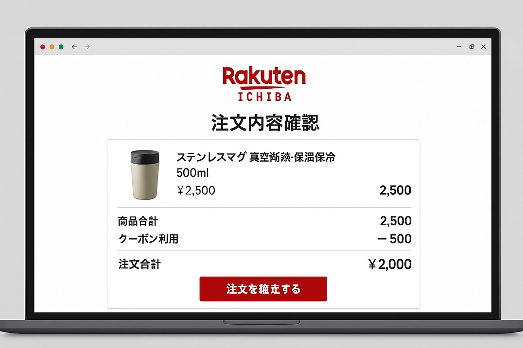 「注文内容確認」ページ風イメージPC版画面
