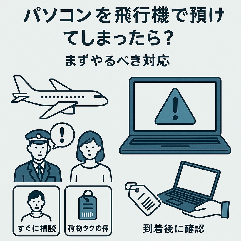 パソコンを飛行機で預けてしまったら、まずやるべき対応