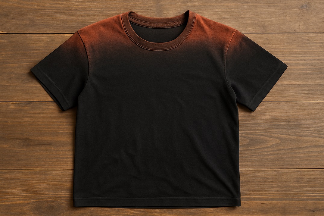 褪色した黒のＴシャツ