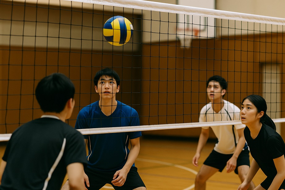 バレーボール練習中