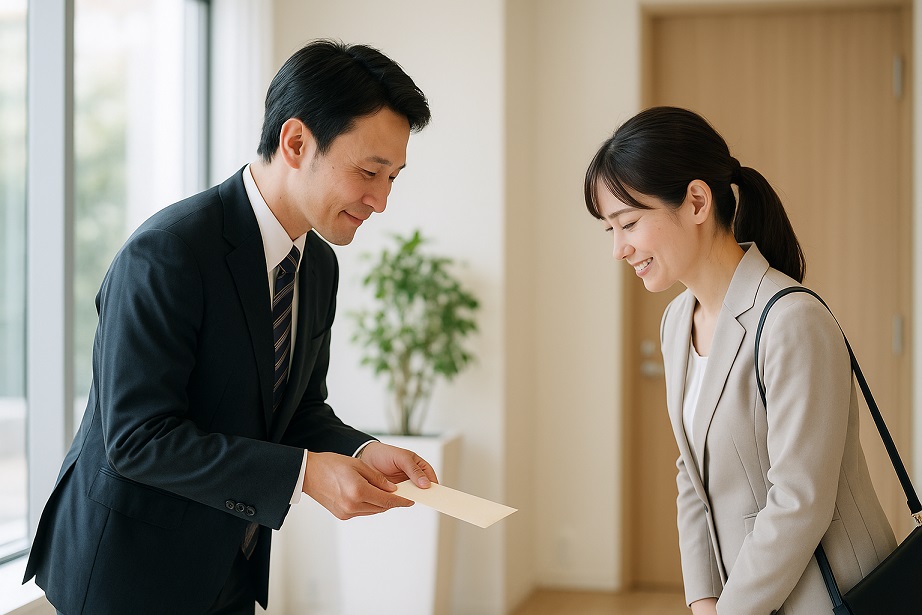 会釈しあう二人