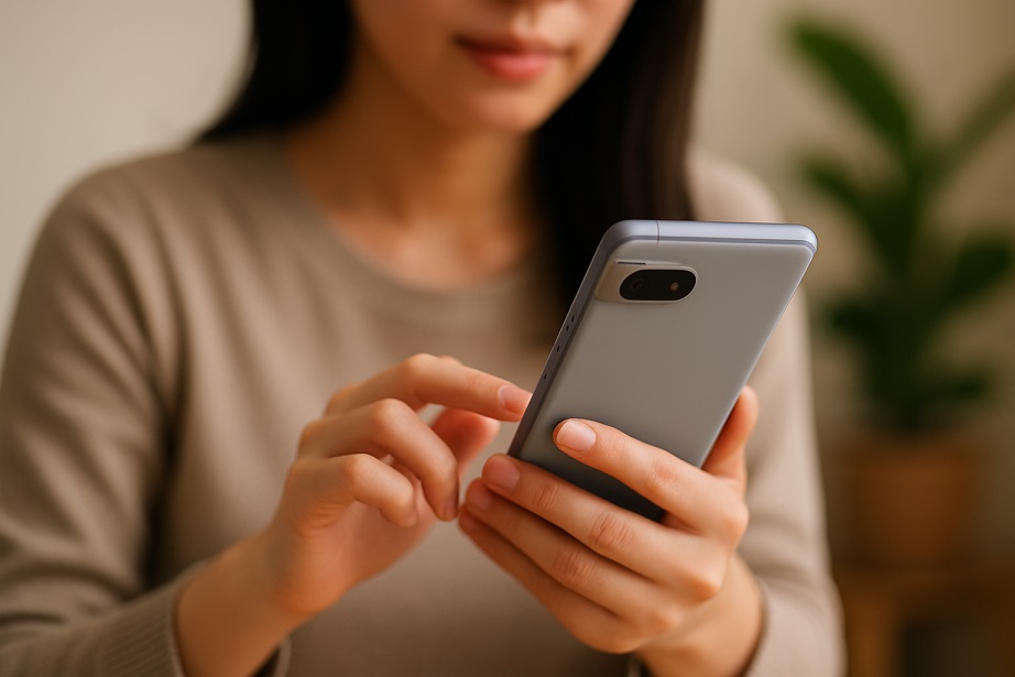 スマホの壁紙設定中