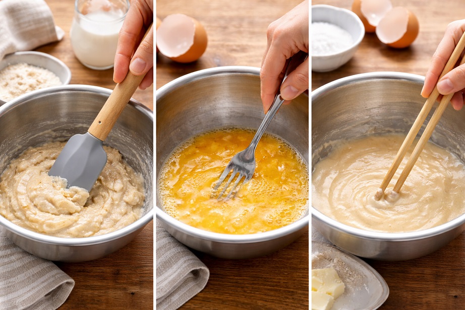 泡立て器の代用を使って調理