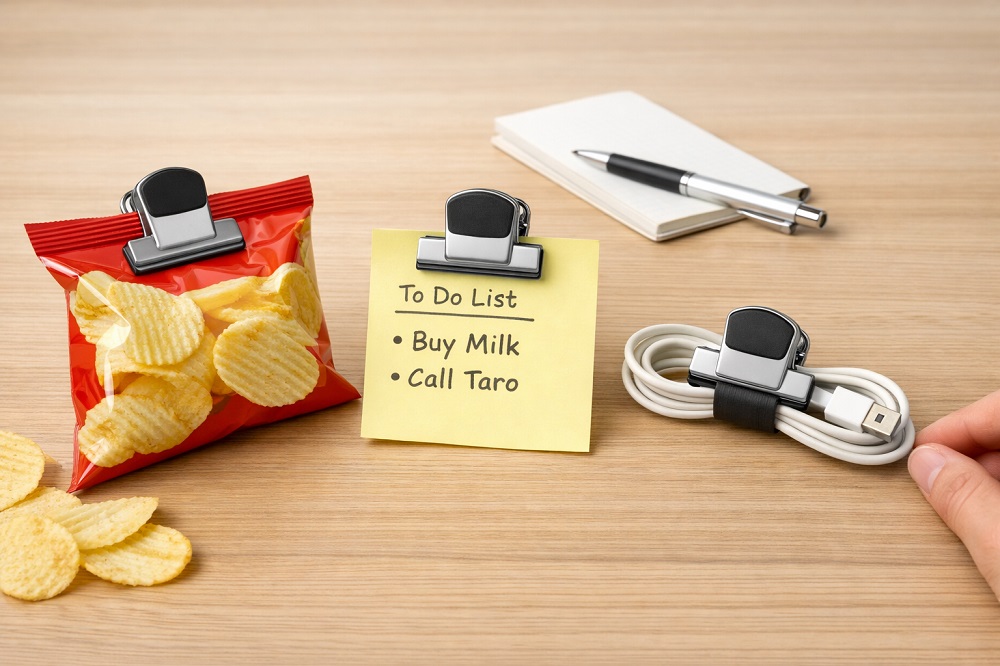 マグネットクリップの活用例｜袋止め・メモ固定・ケーブル整理の使い方イメージ